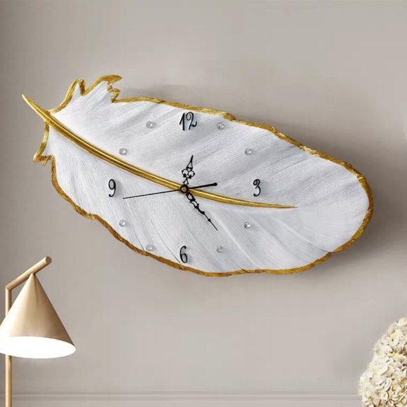 Tristen Yeast Contemporary Feathered  Clock. - Picture 2 of 4